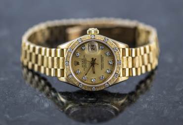 pre owned ROLEX Lady DATE JUST President "Bark"